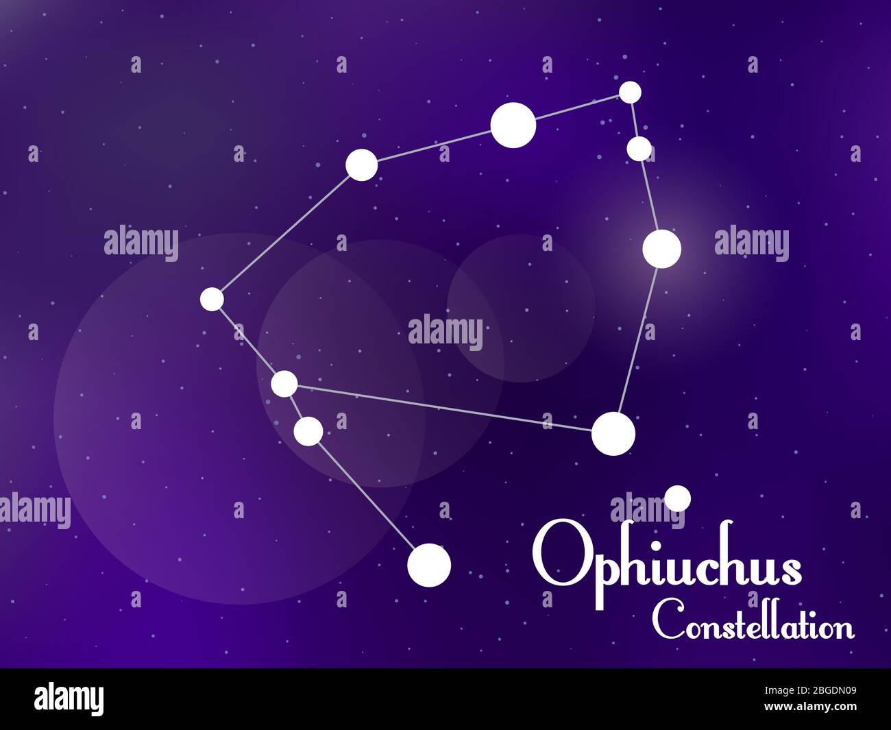 Constellation d'Ophiuchus. Ciel étoilé. Grappe d'étoiles, galaxie. Espace profond. Illustration vectorielle Illustration de Vecteur