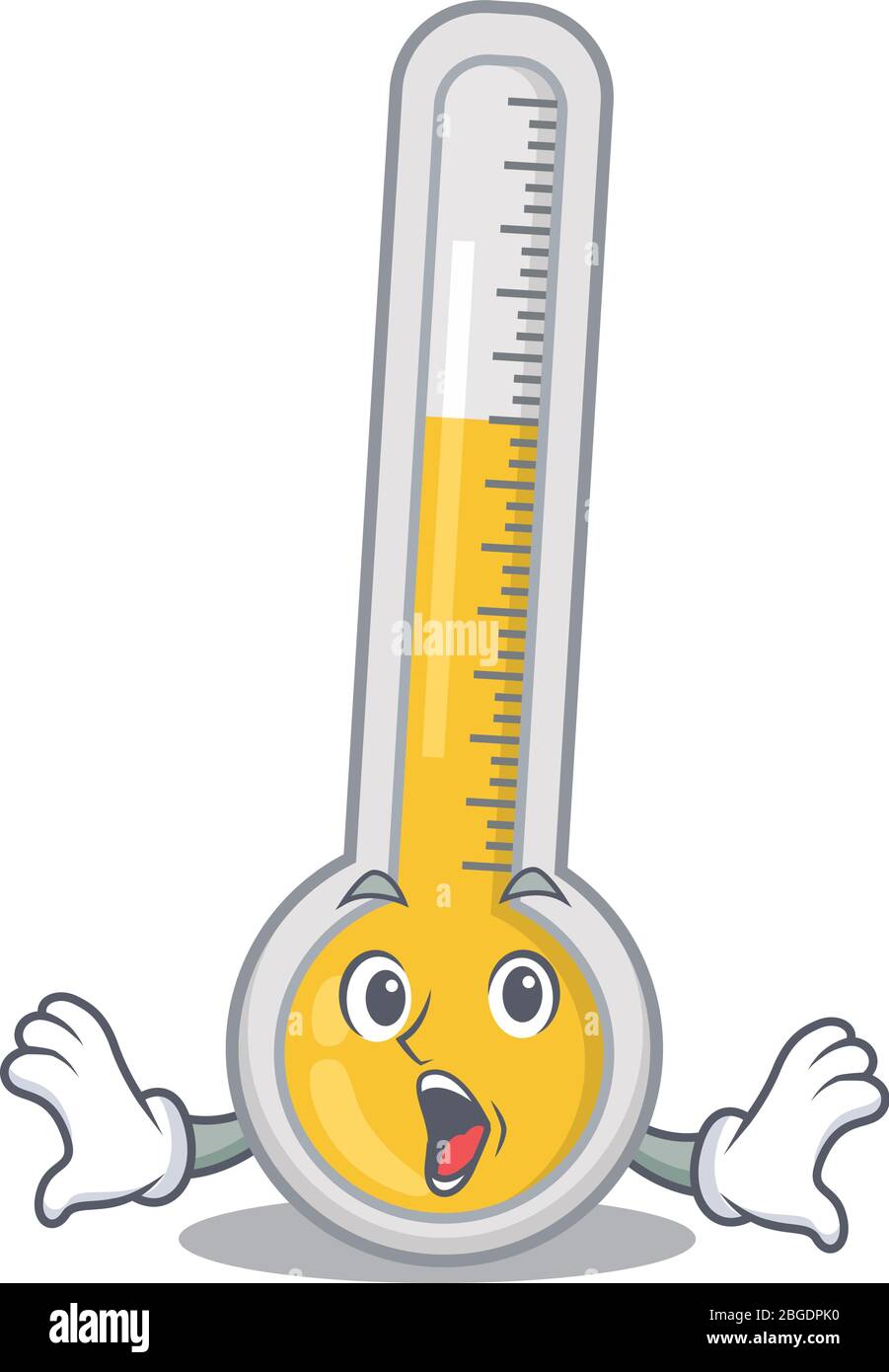 Le style de dessin animé du thermomètre chaud a un geste surprise Image  Vectorielle Stock - Alamy