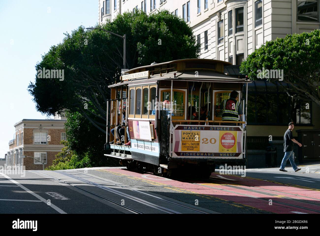 Téléphérique sur Mason Street, San Francisco, Californie, États-Unis. Banque D'Images