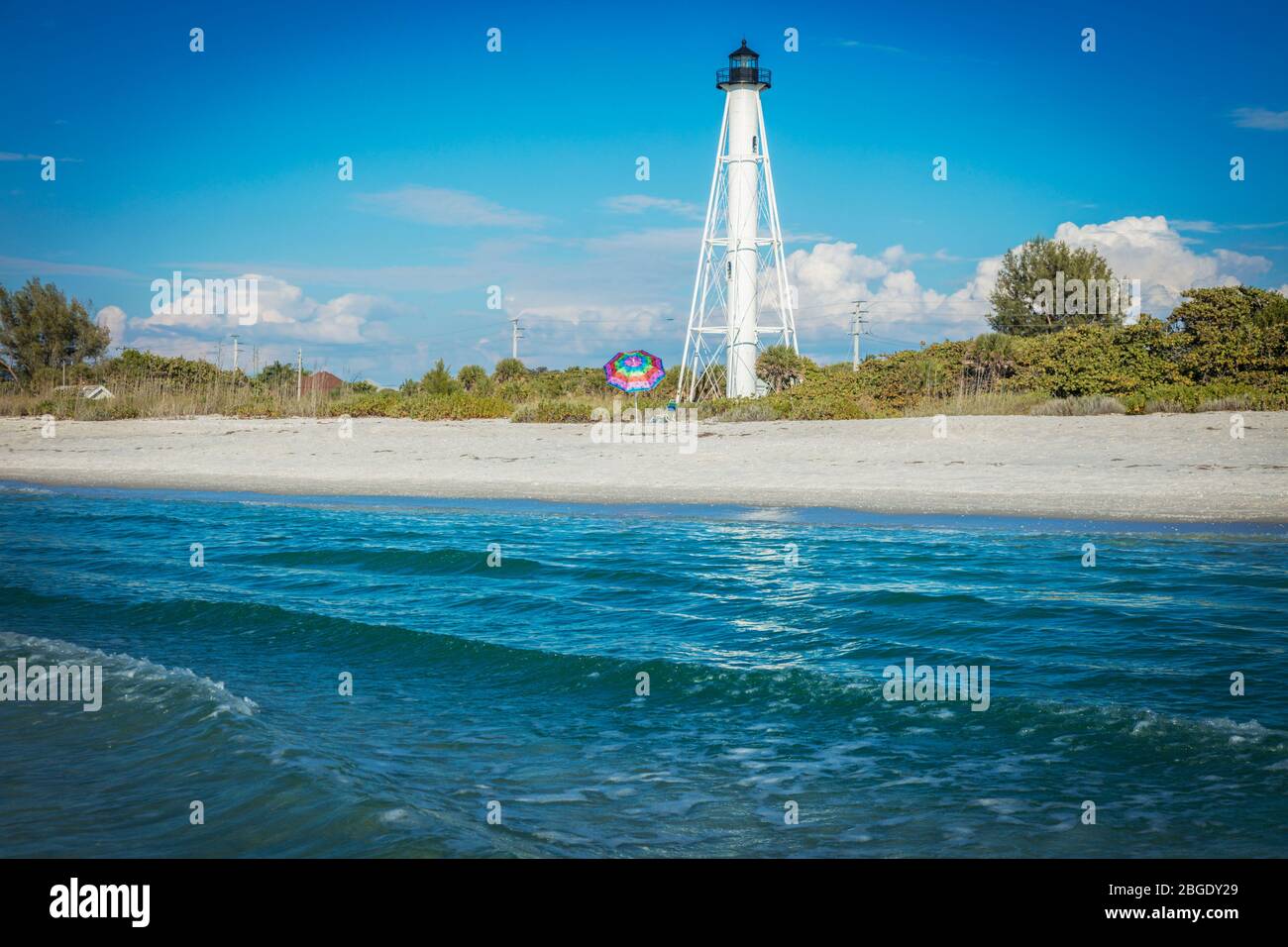 Gasparilla Island Lighthouse à Boca Grande. Boca Grande, en Floride, aux États-Unis. Banque D'Images