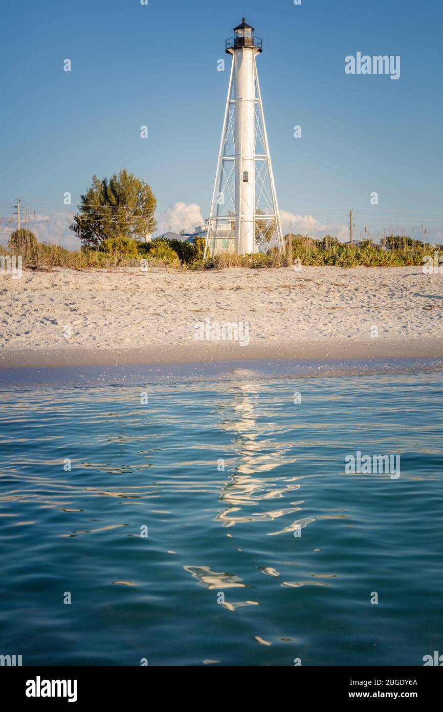 Gasparilla Island Lighthouse à Boca Grande. Boca Grande, en Floride, aux États-Unis. Banque D'Images