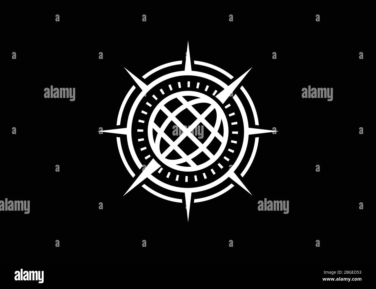 Modèle de conception de logo de conception de la boussole créative. Symbole et signe du logo Compass. Logo côtier. Icône de boussole Illustration de Vecteur