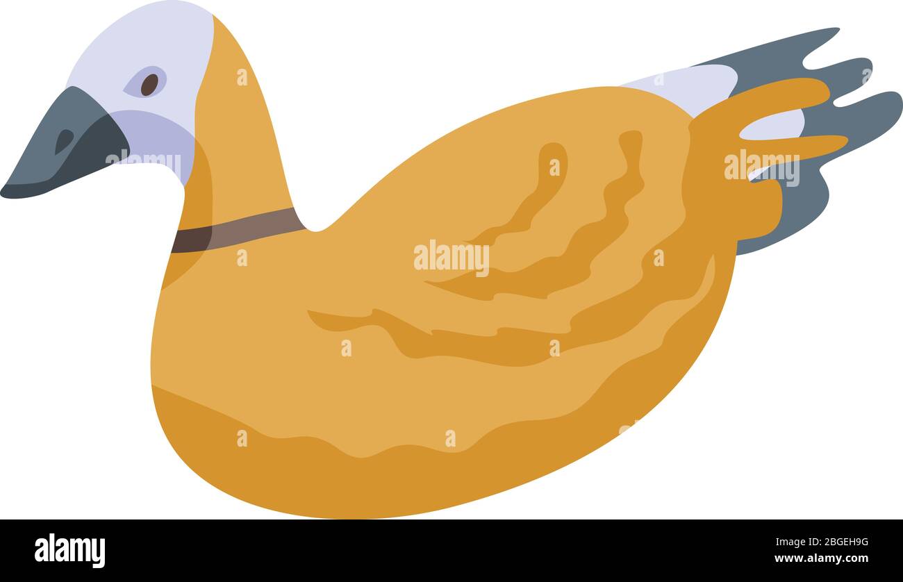 Icône de canard doré, style isométrique Illustration de Vecteur