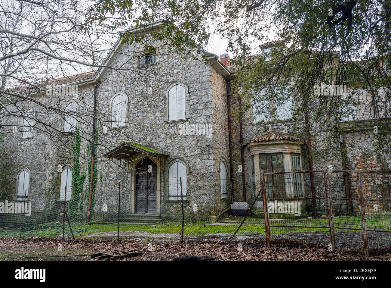 Détails du Palais Tatoi qui est une ancienne résidence d'été de la famille royale grecque. Banque D'Images