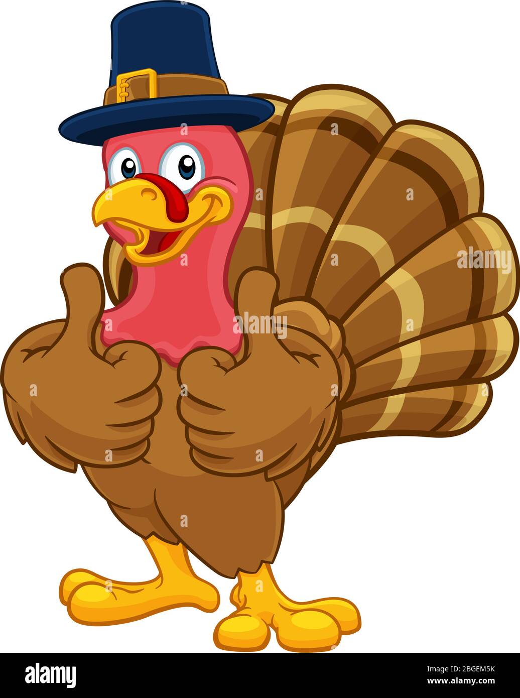 Thanksgiving Turquie Pilgrim Hat Personnage Illustration de Vecteur