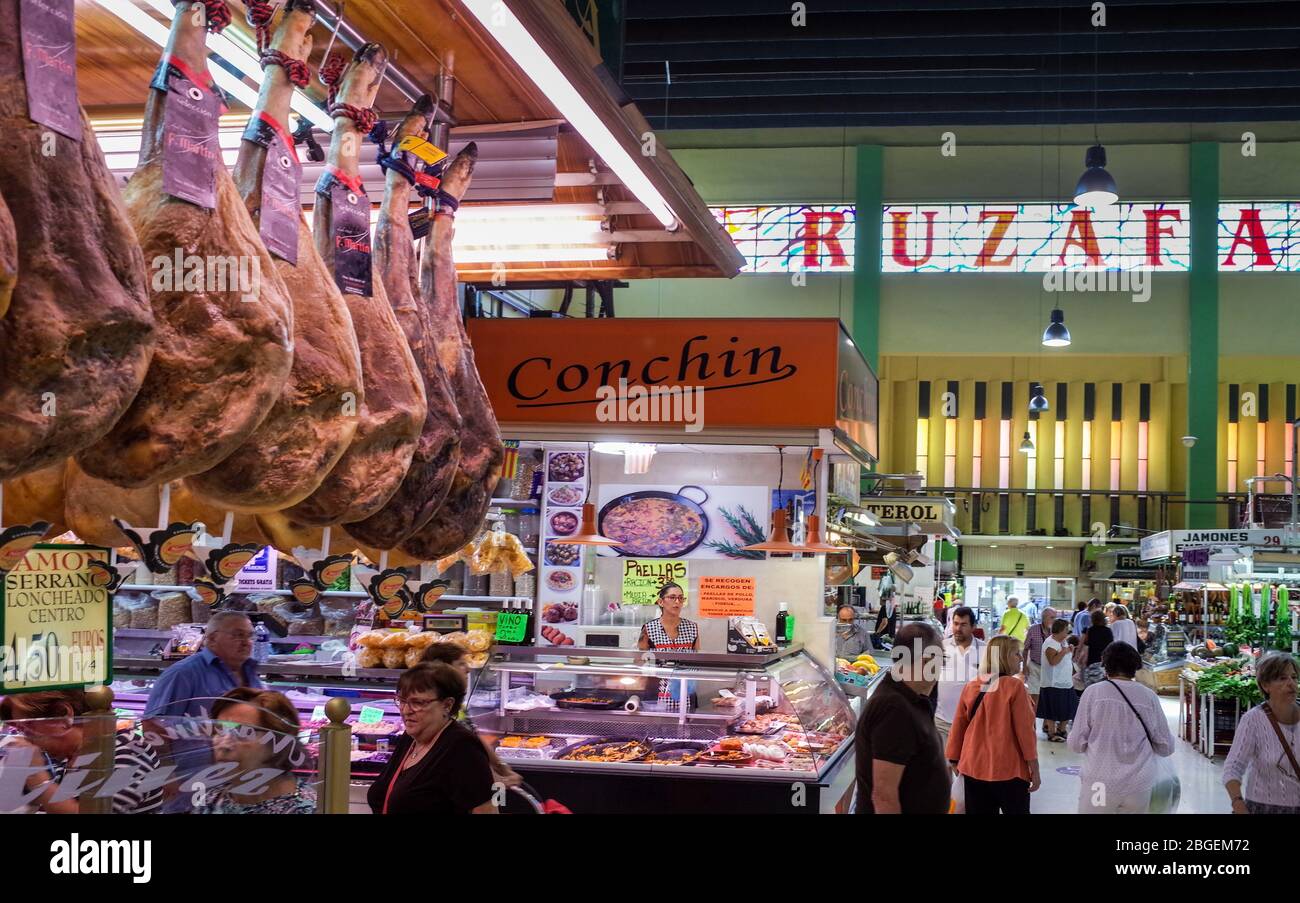Mercat de Russafa ou Mercat de Ruzafa à Valence, Espagne Banque D'Images