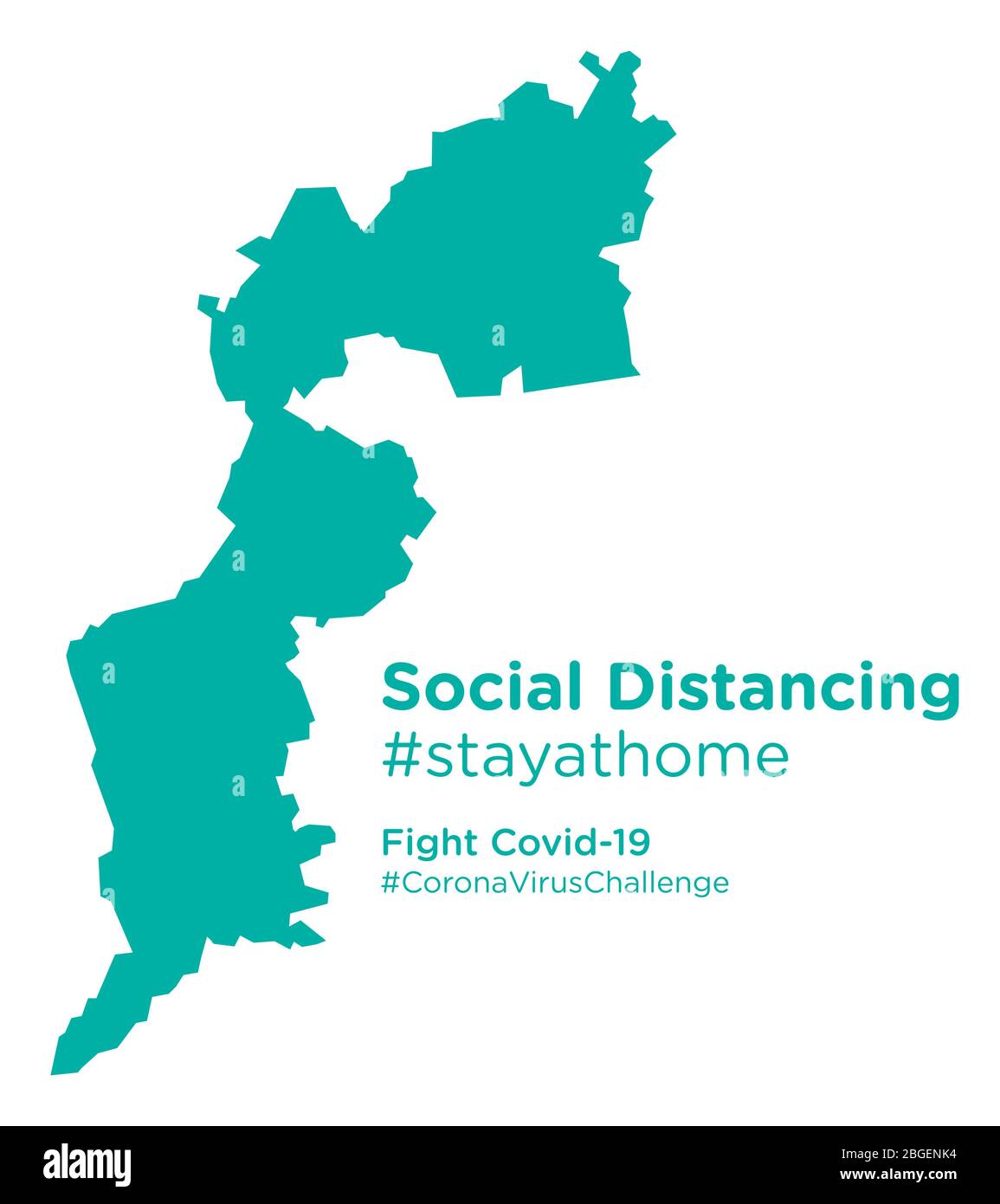 Carte de Burgenland avec étiquette de stayathome de distancing social Illustration de Vecteur