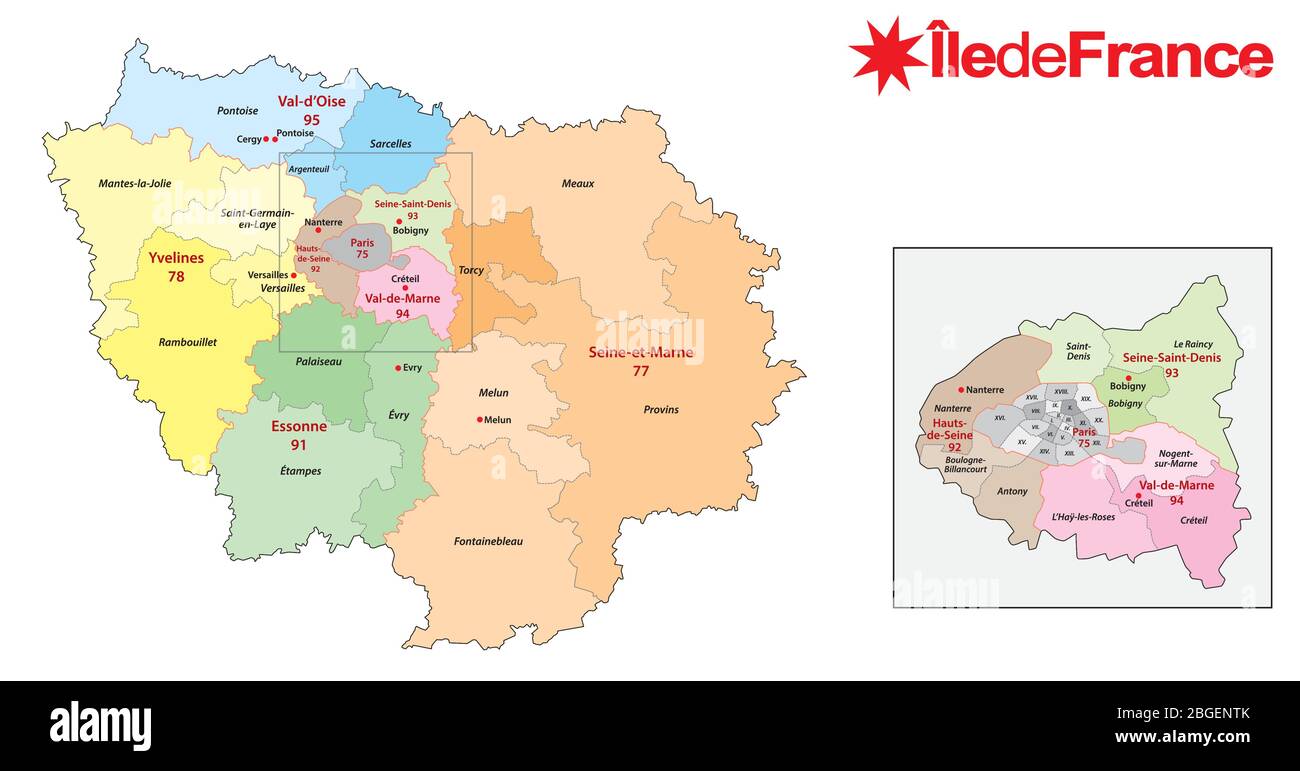 carte région île de france