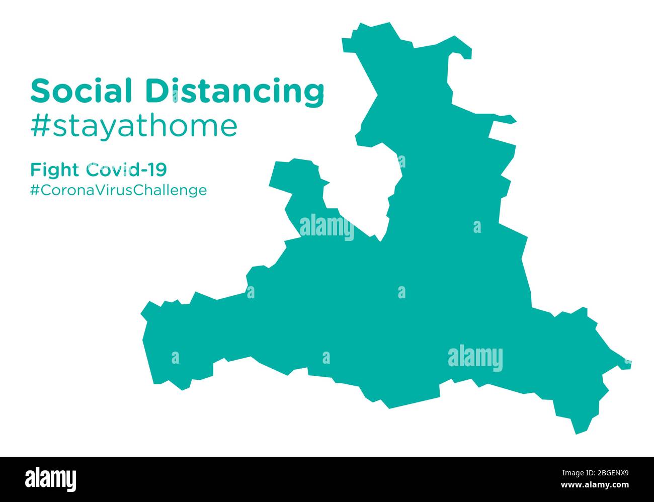 Salzbourg carte avec social Distancing stayathome tag Illustration de Vecteur