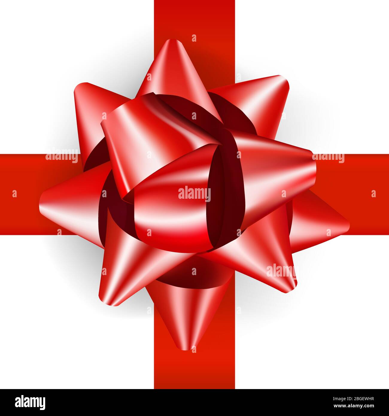 Noeud rouge de luxe pour un design réaliste. Noeud cadeau décoratif isolé sur blanc Illustration de Vecteur