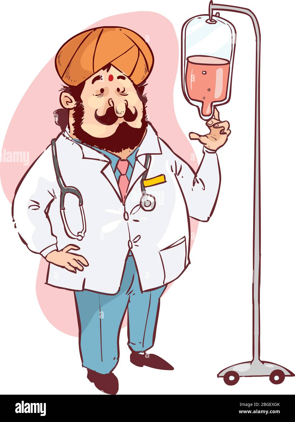 illustration du stock de comptoir de préparation de la goutte par un médecin indien Illustration de Vecteur