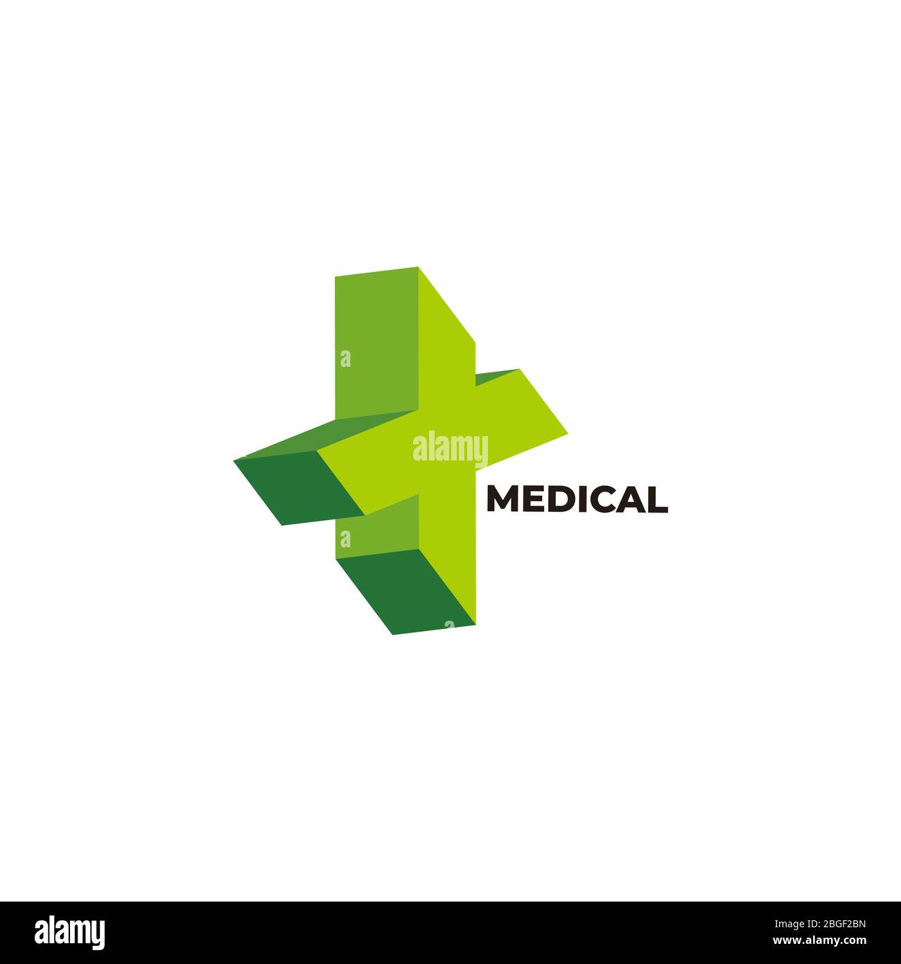 logo vert et médical en relief Illustration de Vecteur