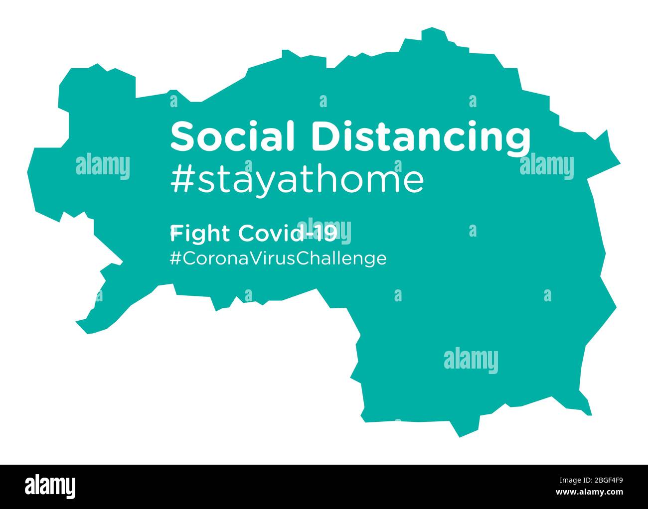 Styrie map avec social Distancing stayathome tag Illustration de Vecteur