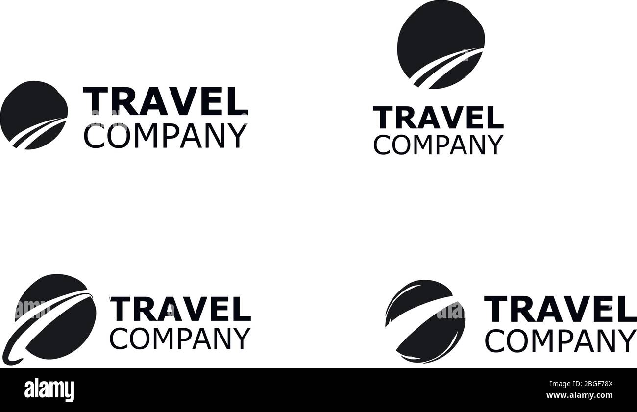 Logo vectoriel symbole de l'agence de voyage route sur blanc Illustration de Vecteur