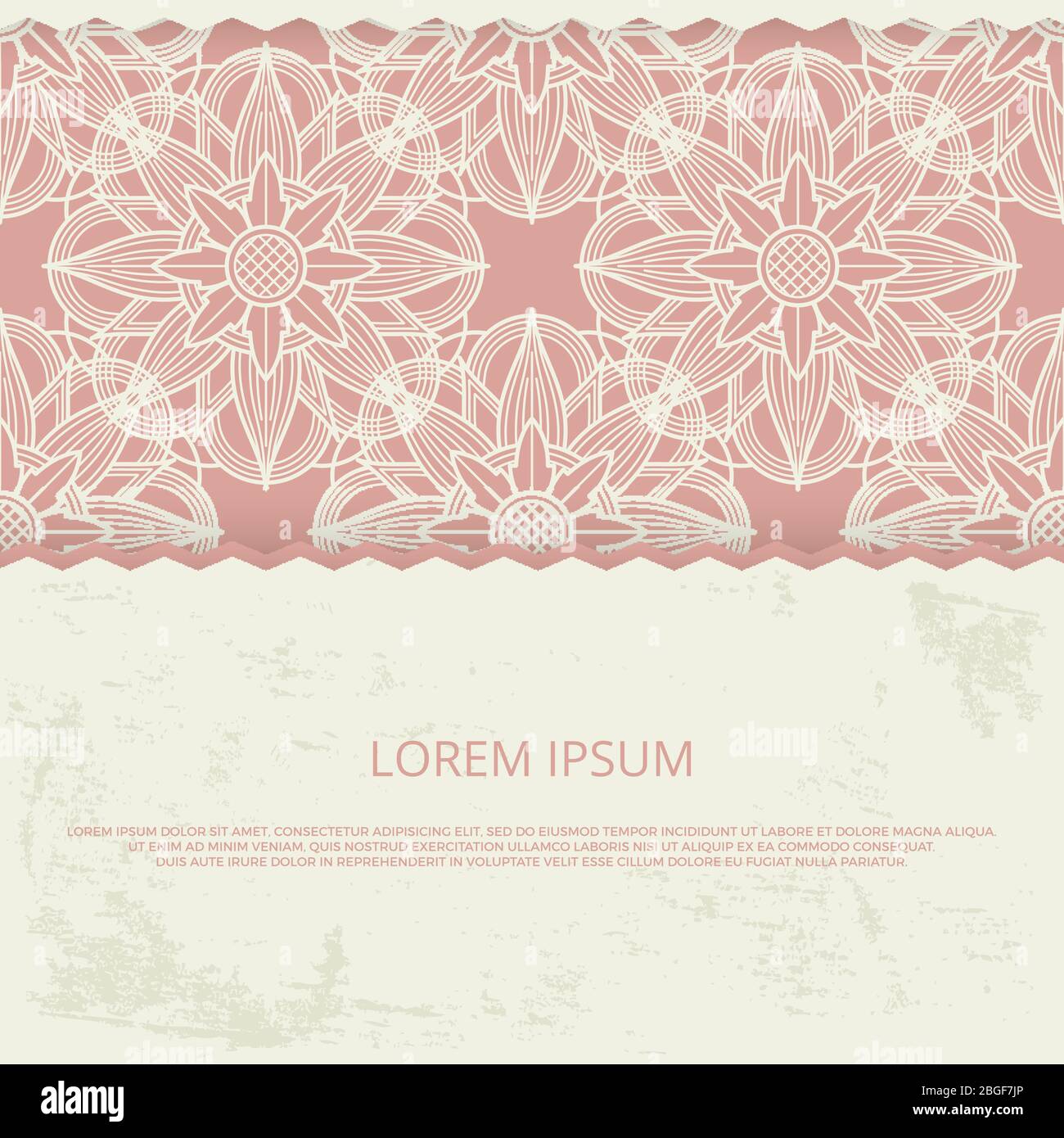 Fond abstrait avec mandala de fleur. Bannière décorative orientale, asiatique et arabe ou modèle d'affiche. Illustration vectorielle Illustration de Vecteur
