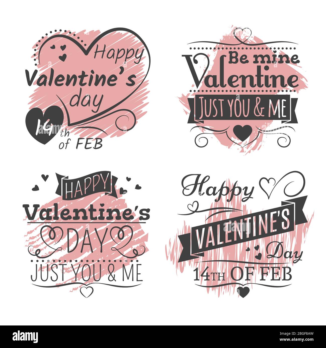 Bannières et affiche de Saint Valentin sur fond coloré. Illustration vectorielle Illustration de Vecteur Bannières et affiche de Saint Valentin sur fond coloré. Illustration vectorielle Illustration de Vecteur