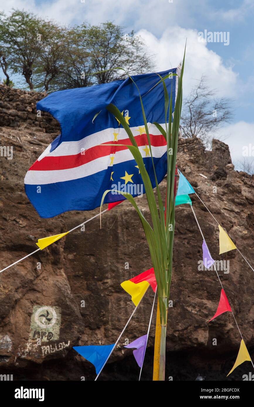 drapeau du cap-vert en vacances Banque D'Images