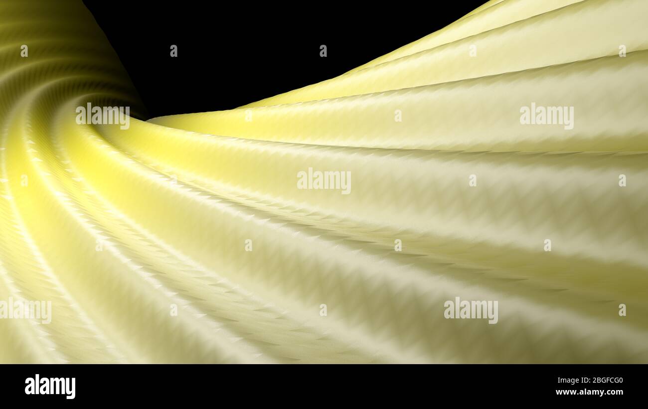Fond de surface ondulée jaune - illustration de rendu tridimensionnel Banque D'Images
