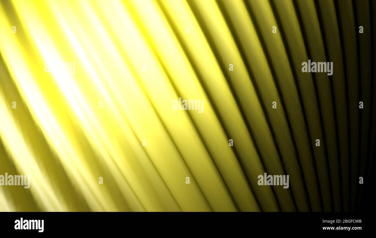 Fond de surface ondulée jaune - illustration de rendu tridimensionnel Banque D'Images