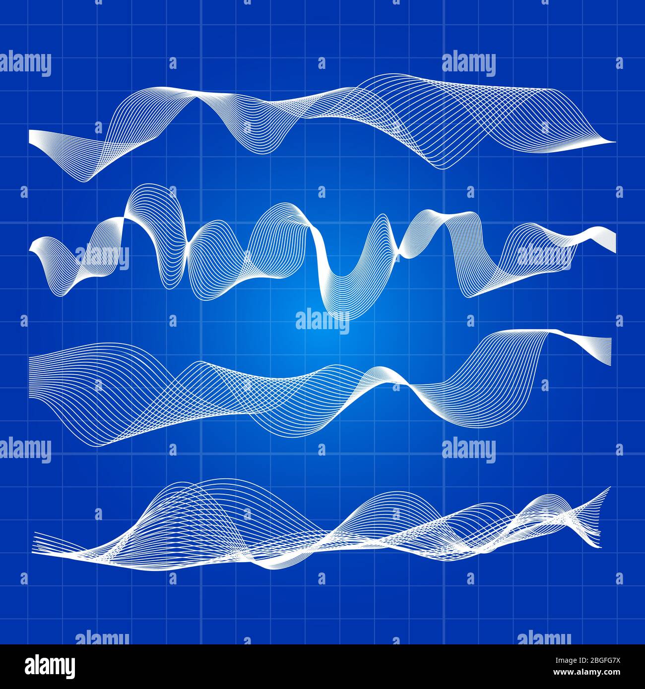 Courbes abstraites blanches à partir de lignes de conception de collection. Illustration vectorielle Illustration de Vecteur