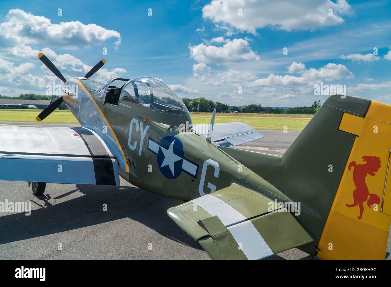 Mustang, avion figher à une seule place, Shobdon Herefordshire Royaume-Uni. Juillet 2019 Banque D'Images