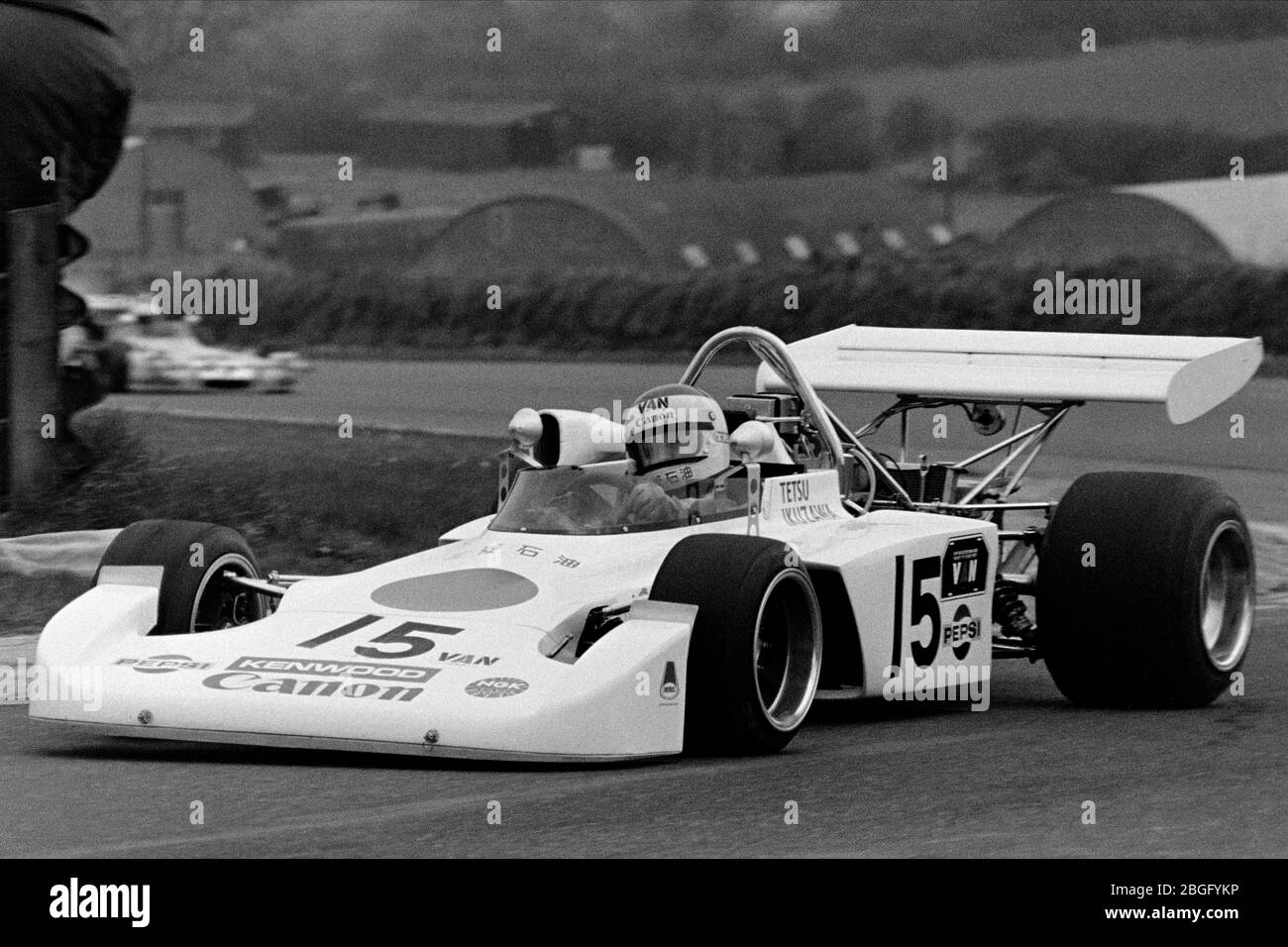 Tetsu Ikuzawa, Thruxton, Esso Uniflo B.A.R.C. '200' 1973 Championnat d'Europe du trophée commémoratif Jochen Rindt pour pilotes de la deuxième édition, série 3. Banque D'Images