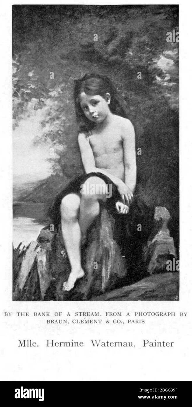Hermine Waternau - par la Banque d'un ruisseau. Banque D'Images