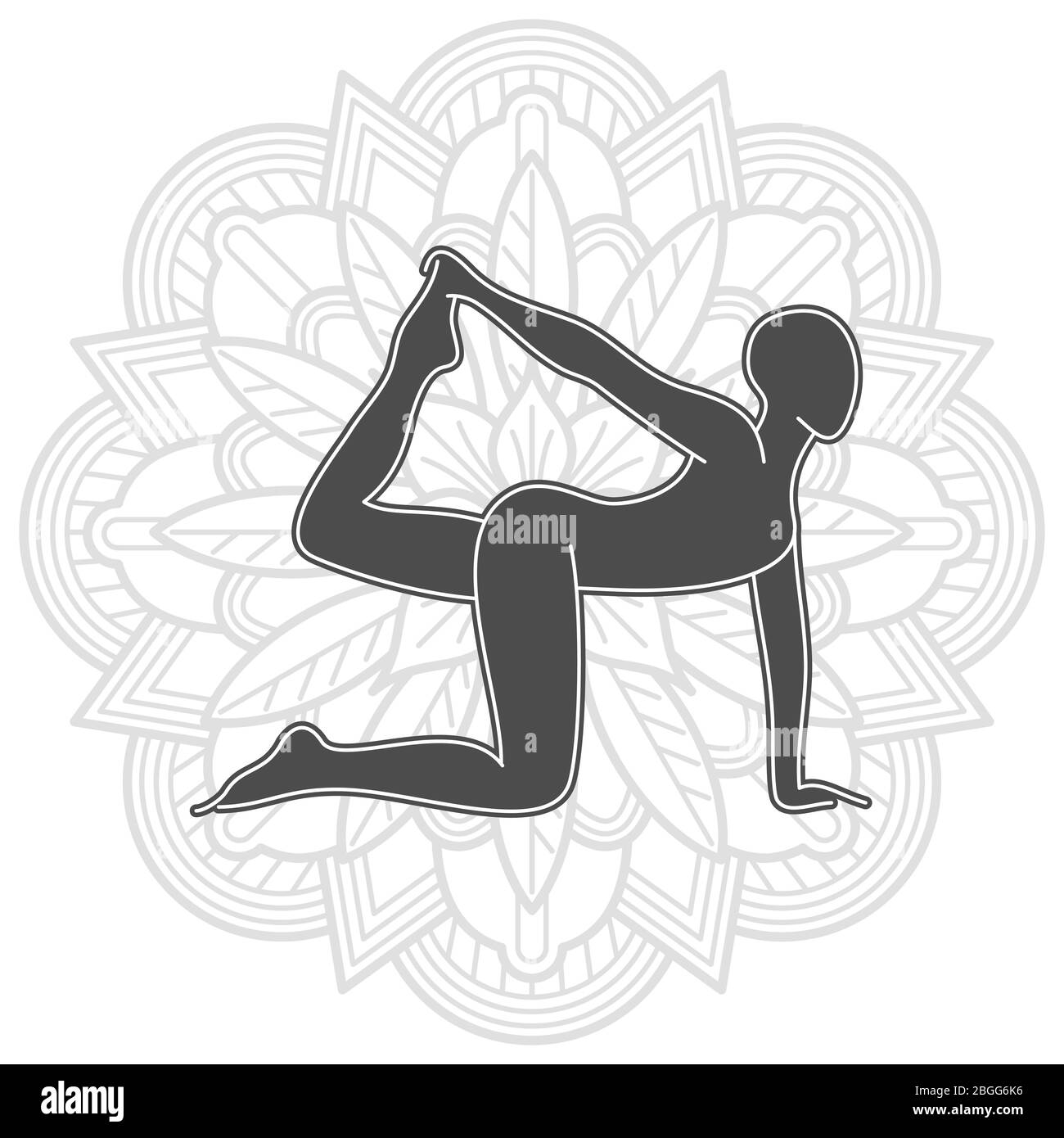 Logo de formation de yoga. La femelle pilote la silhouette isolée. Illustration vectorielle Illustration de Vecteur