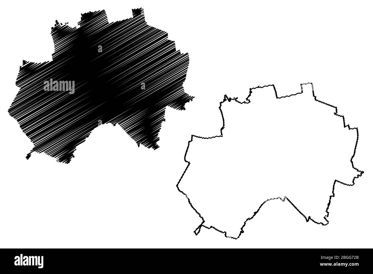 Hildesheim City (République fédérale d'Allemagne, Basse-Saxe) illustration vectorielle de carte, esquisse de gribble carte de Hildesheim Illustration de Vecteur