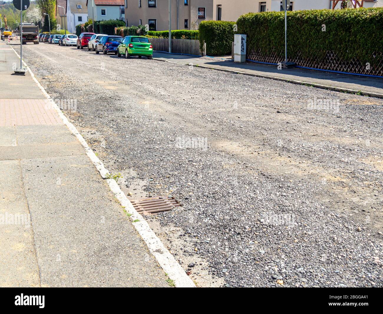 Renouvellement de la surface d'une rue Banque D'Images