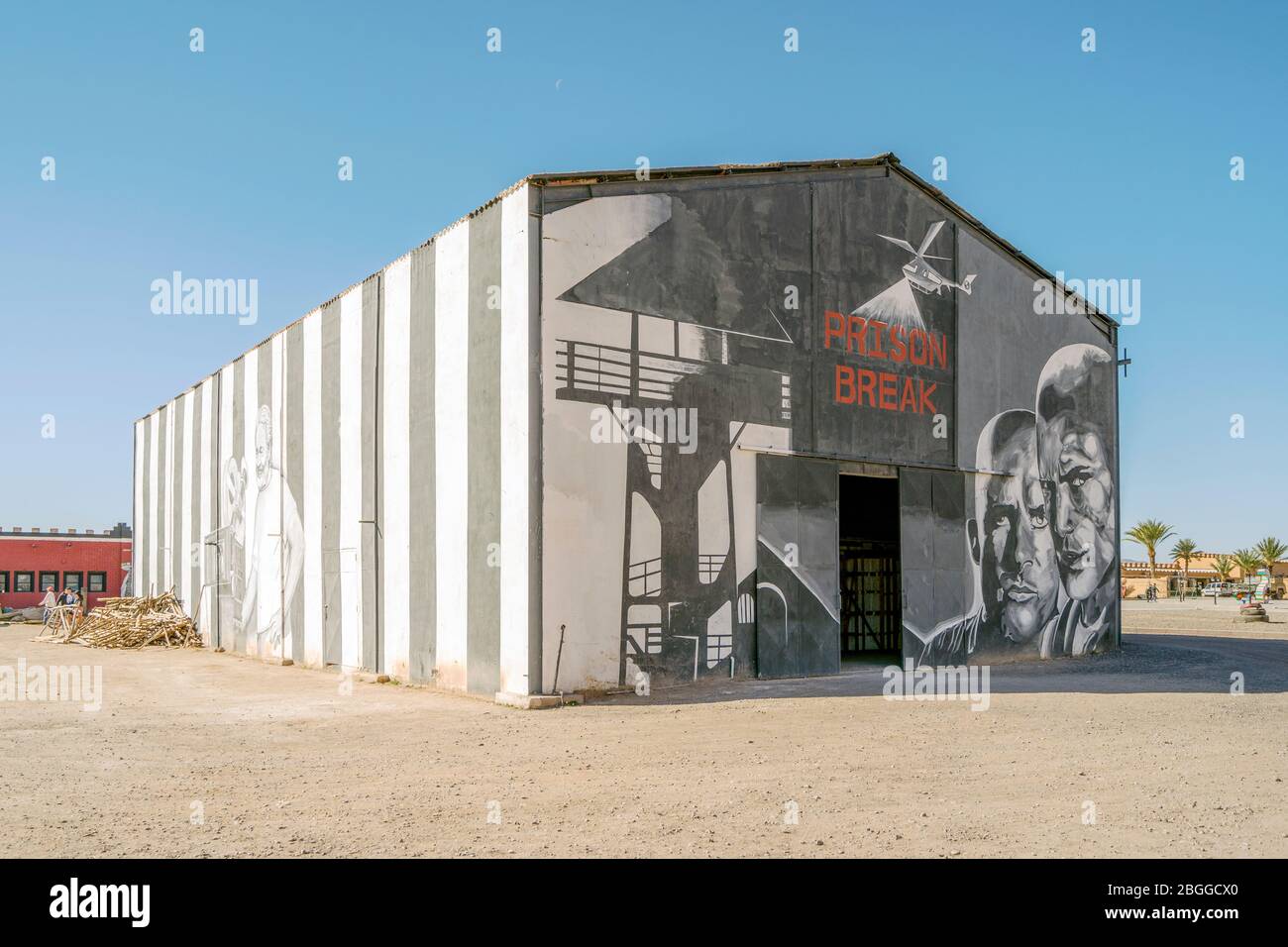 Ouarzazate, Maroc - 18 mars 2020: Le bâtiment dans les studios du cinéma Atlas où la prison Break a été tourné. Banque D'Images