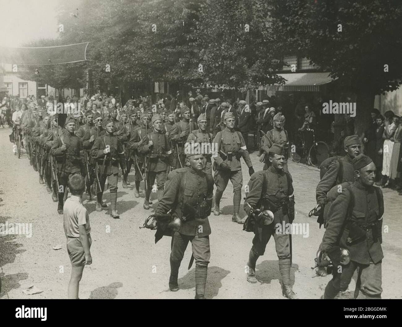 Het detachement van het Regiment Jagers der leiding van de elnt A.A. Schwing Banque D'Images