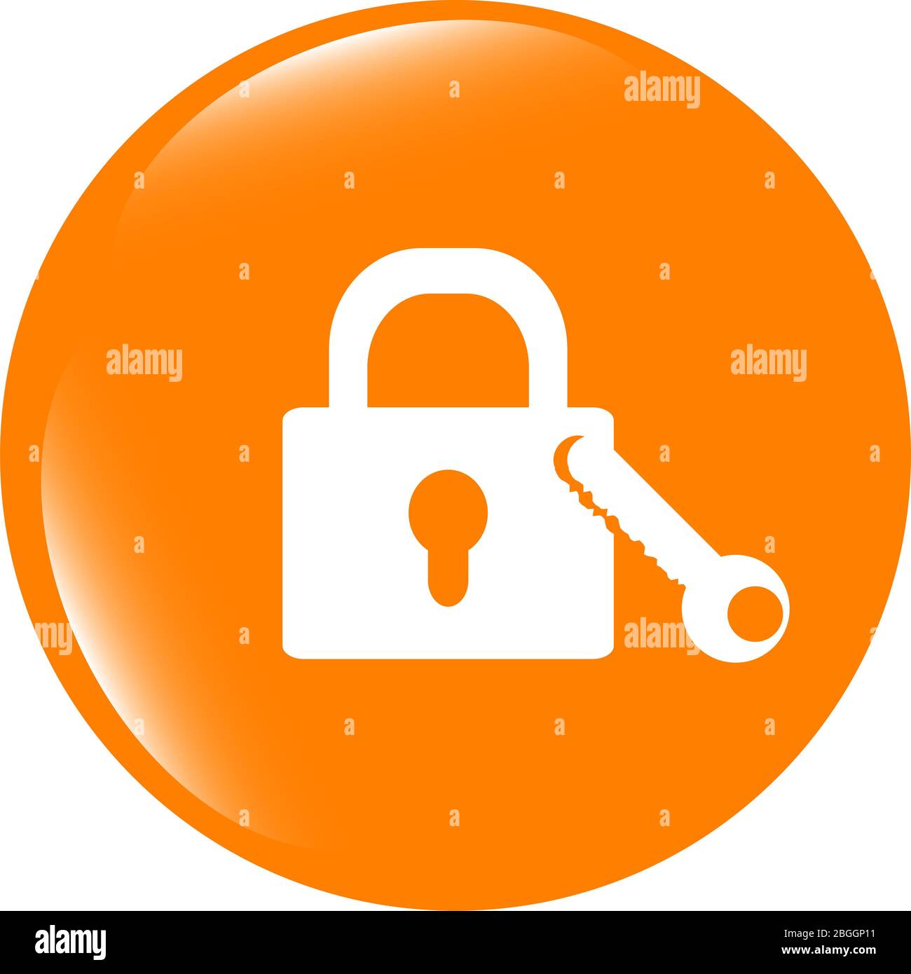 Icône de verrouillage - web app button isolated on white Banque D'Images