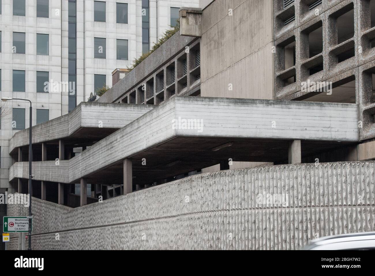Années 1960 Architecture Brutaliste béton armé Brutalisme Minories car Park 1 Shorter Street, Tower, Londres E1 8LP Banque D'Images