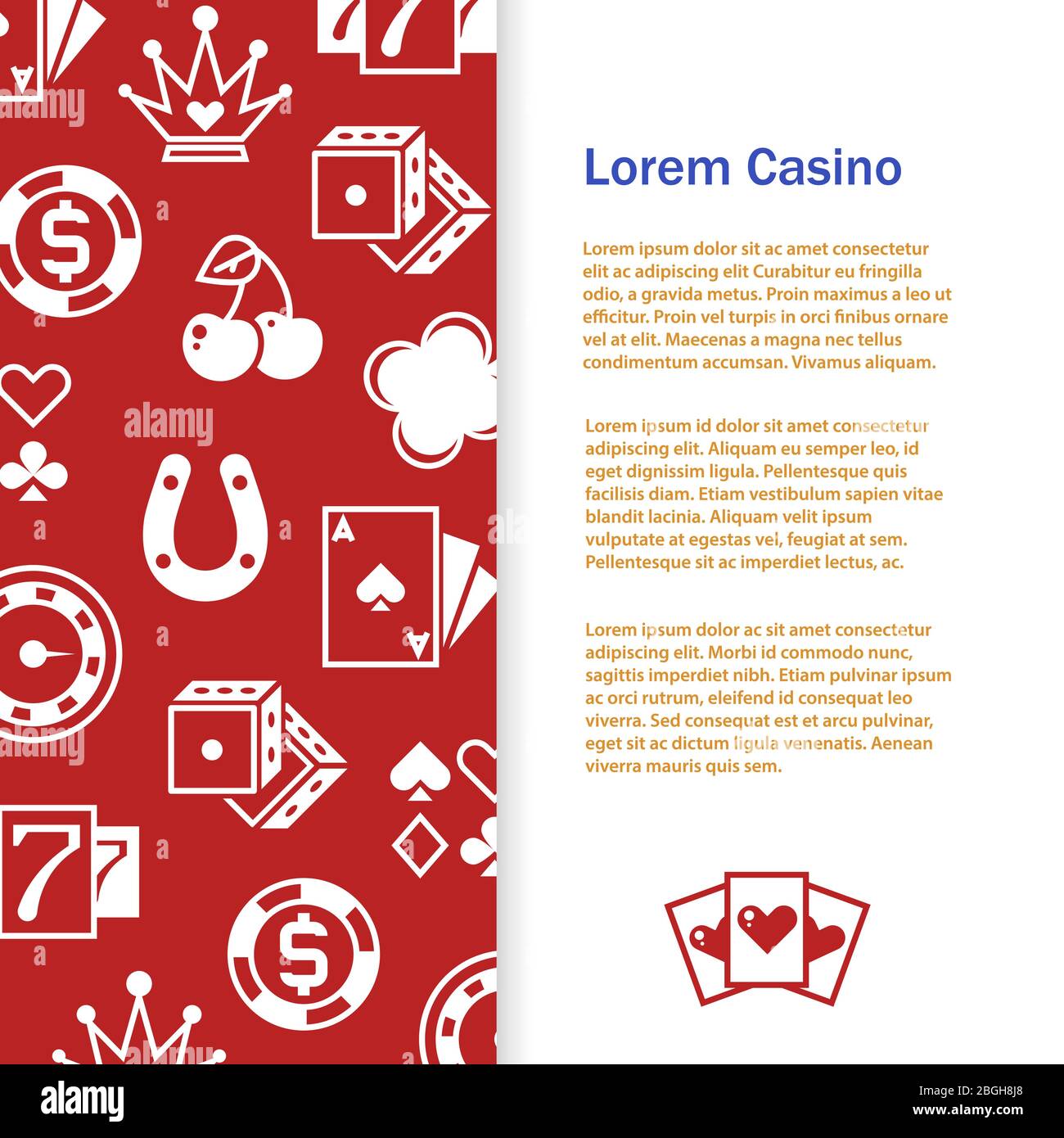 Bannière de poker de casino ou modèle d'affiche avec texte. Illustration vectorielle Illustration de Vecteur