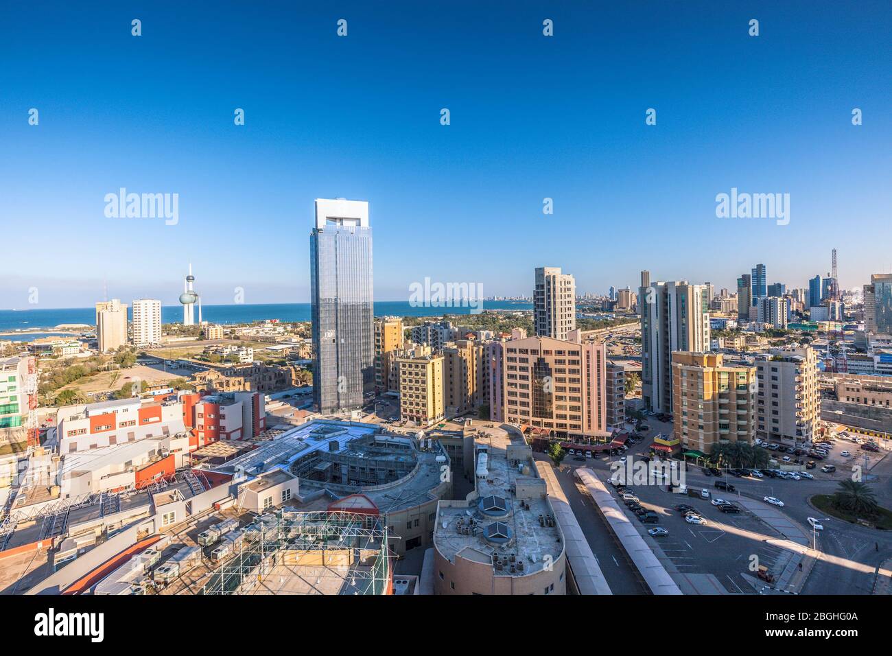 Kuwait Towers à Koweït City. La ville de Koweït, Koweït. Banque D'Images