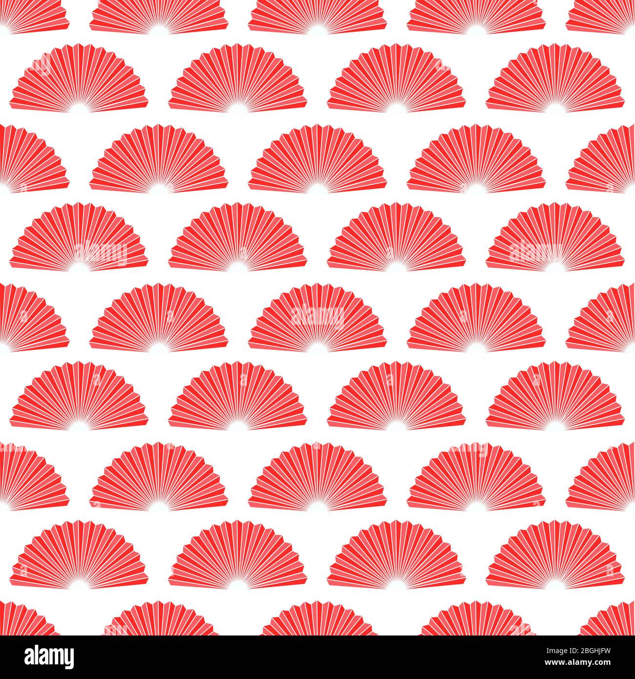 Motif rouge sans couture du ventilateur à main. Vector asian fans texture fond dessin illustration Illustration de Vecteur
