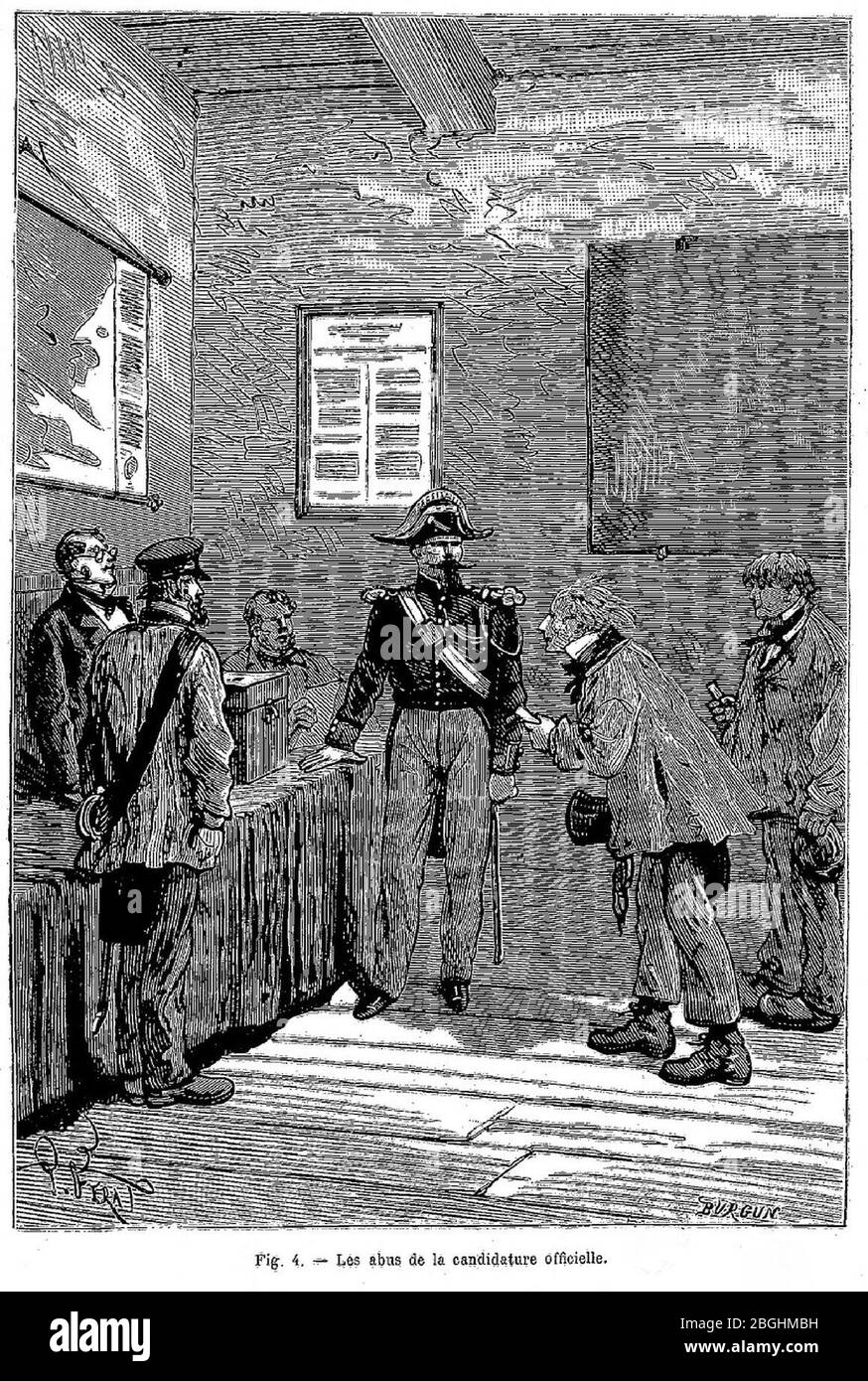 Histoire illustraée du second Empire - les abus de la candidature officielle. Banque D'Images