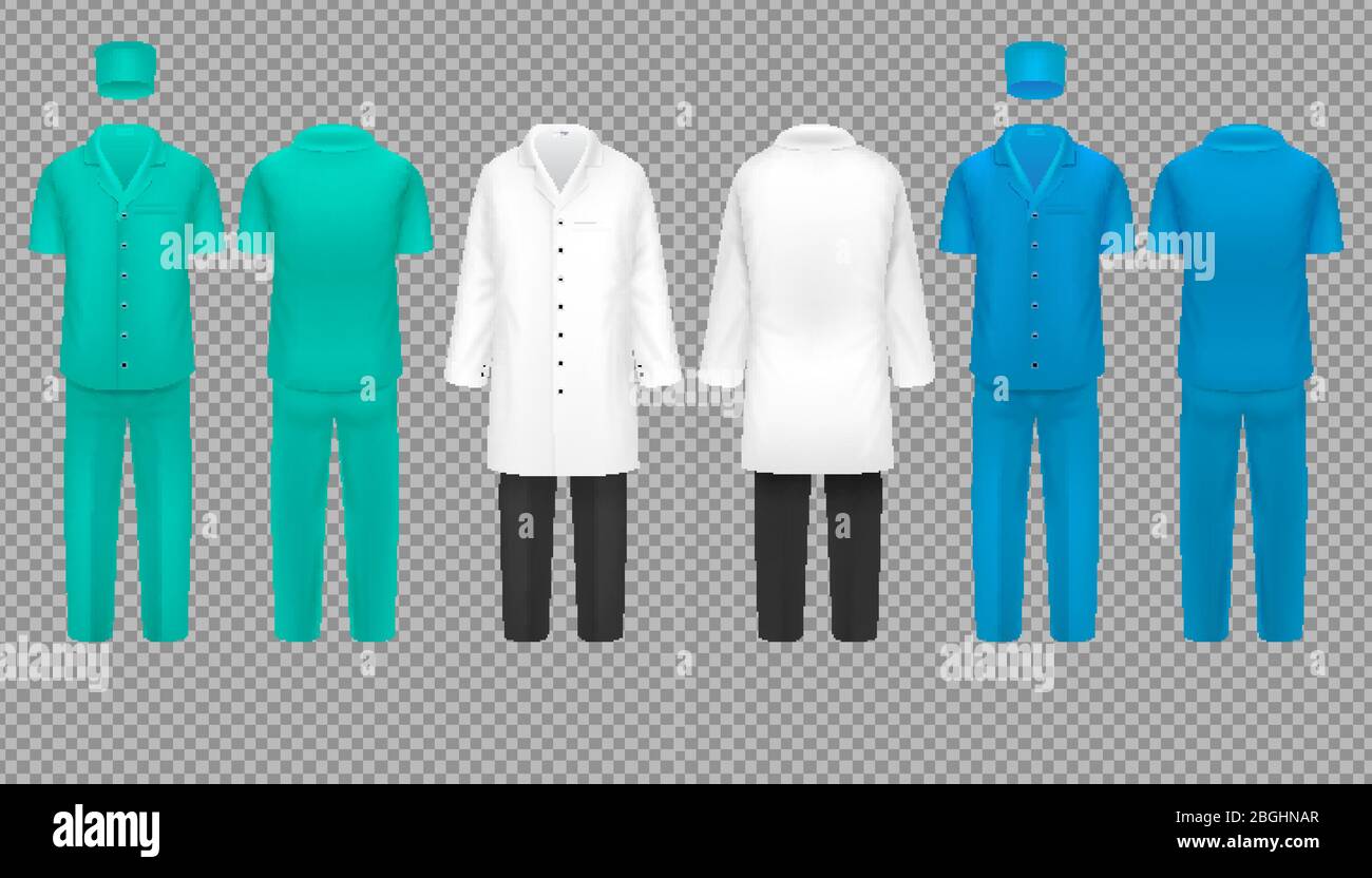 Uniforme médical, manteau infirmière et costume de chirurgien de l'hôpital,  maillot vectoriel de laboratoire isolé. Illustration des vêtements de  protection médicale professionnelle Image Vectorielle Stock - Alamy