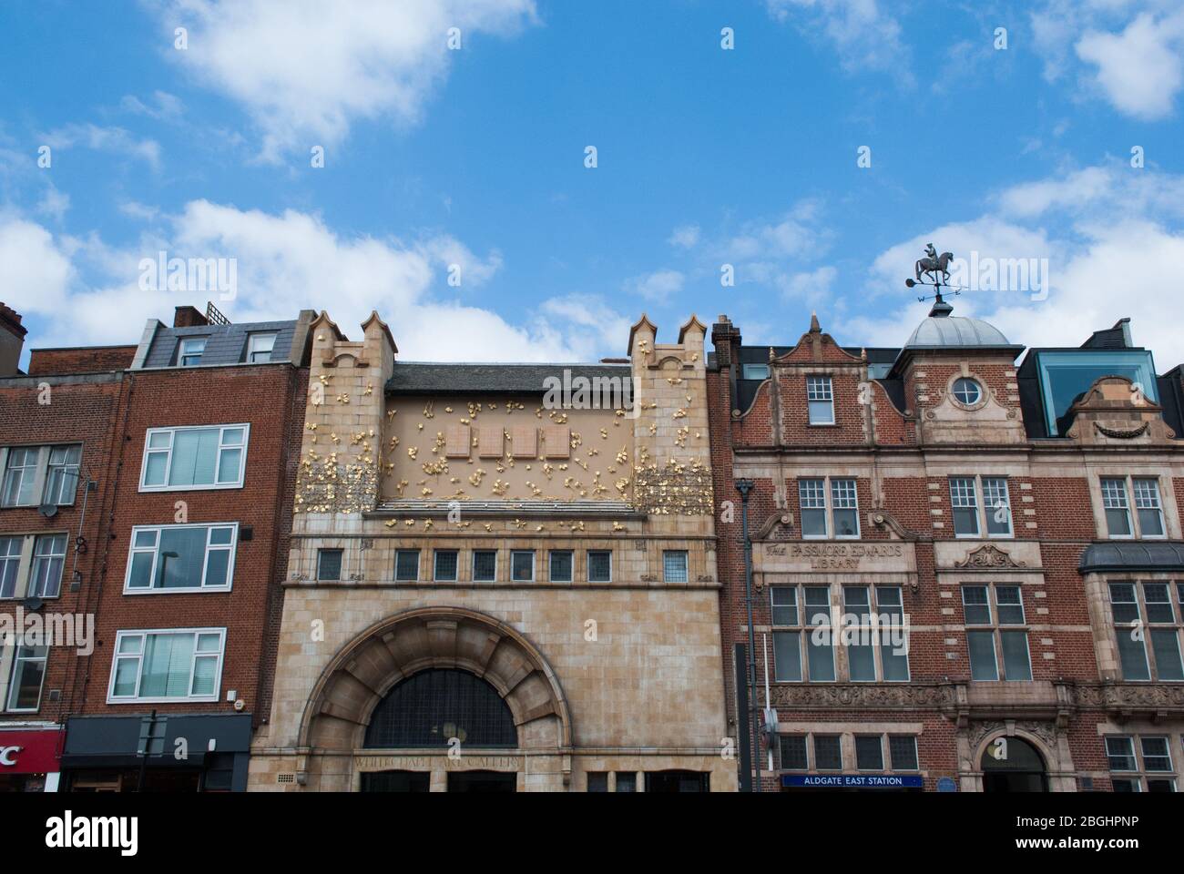 Façade en pierre 1900 Architecture Whitechapel Gallery, 77–82 Whitechapel High Street, Londres E1 7QX par Charles Harrison Townsend Banque D'Images