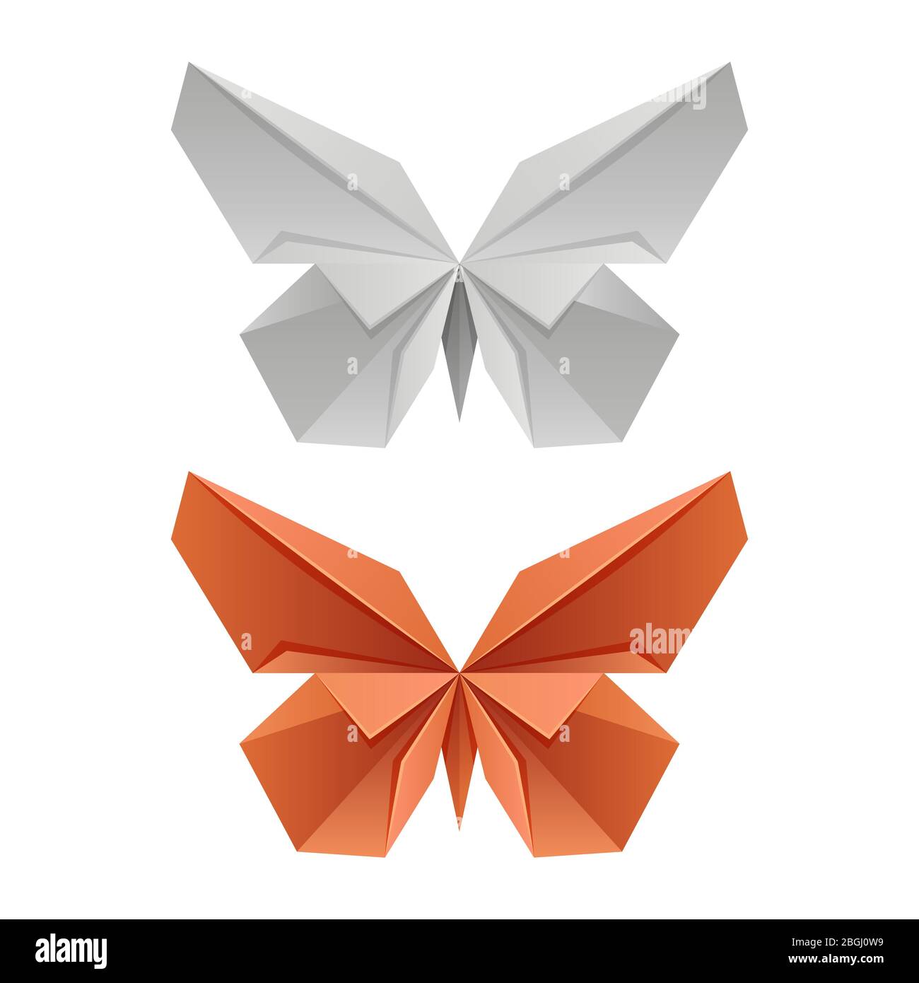 Papier vectoriel papillons japonais pour logo, imprimé, design isolé sur blanc. Illustration vectorielle Illustration de Vecteur
