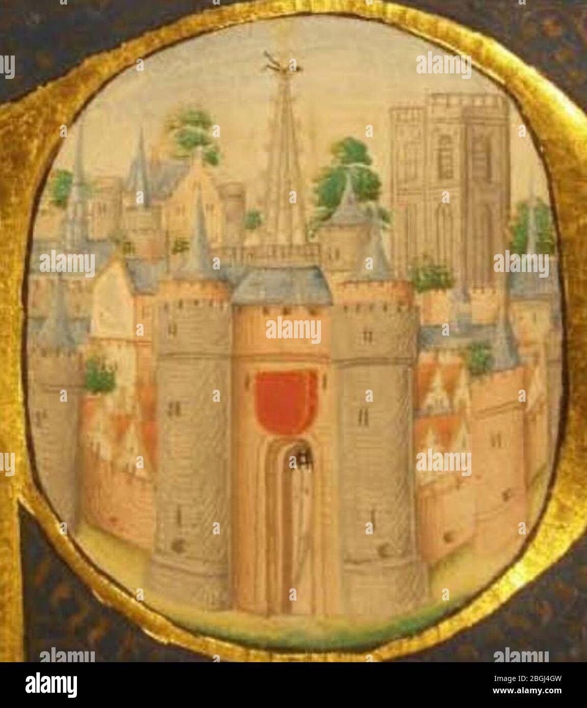 Initiale historiée de AGR, Manuscrit 66, inv. section 2 e, fol. 47° (c. 1470). Banque D'Images