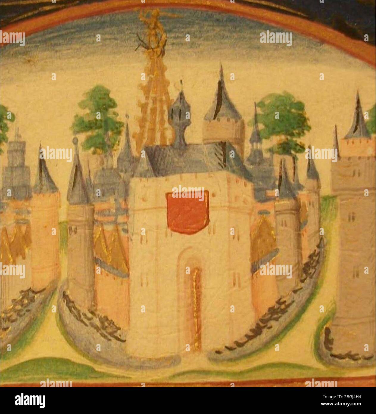 Initiale historiée de AGR, Manuscrit 66, inv. section 2 e, fol. 36° (c. 1470). Banque D'Images
