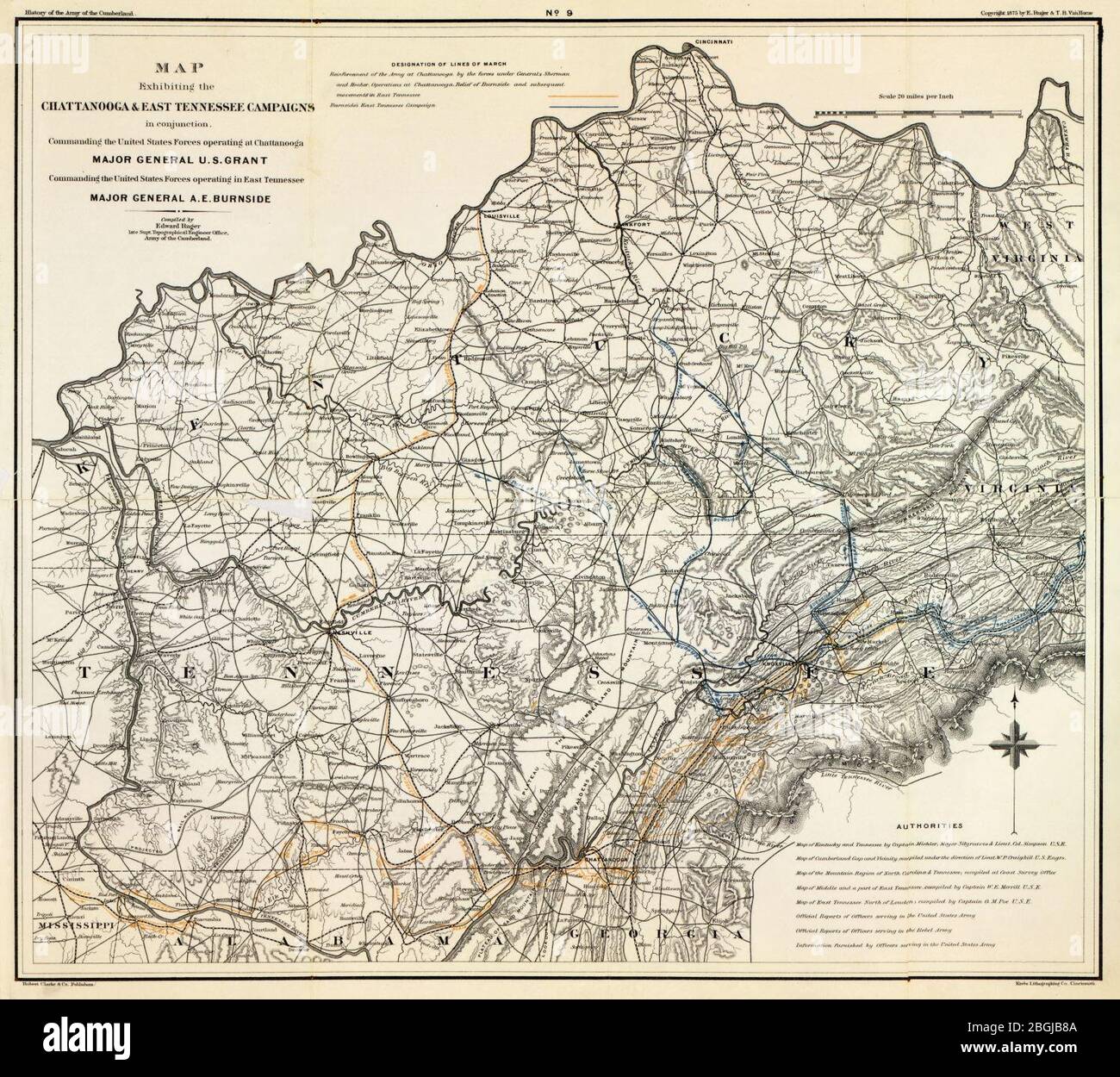 Histoire de l'Armée de Cumberland - son organisation, ses campagnes et ses batailles, écrites à la demande du major-général George H. Thomas, principalement de son journal militaire privé et officiel Banque D'Images