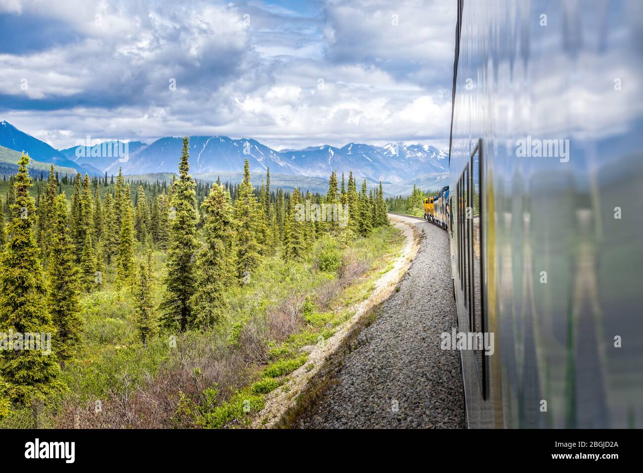 Train pour le parc national Denali, Alaska États-Unis Banque D'Images