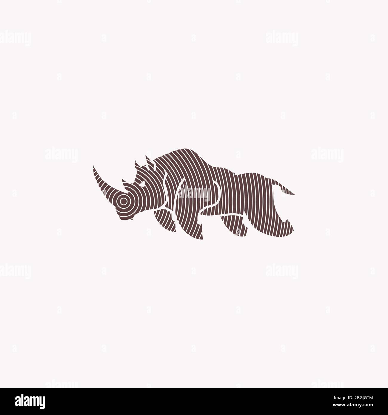 Modèle de logo animal Rhino Illustration de Vecteur