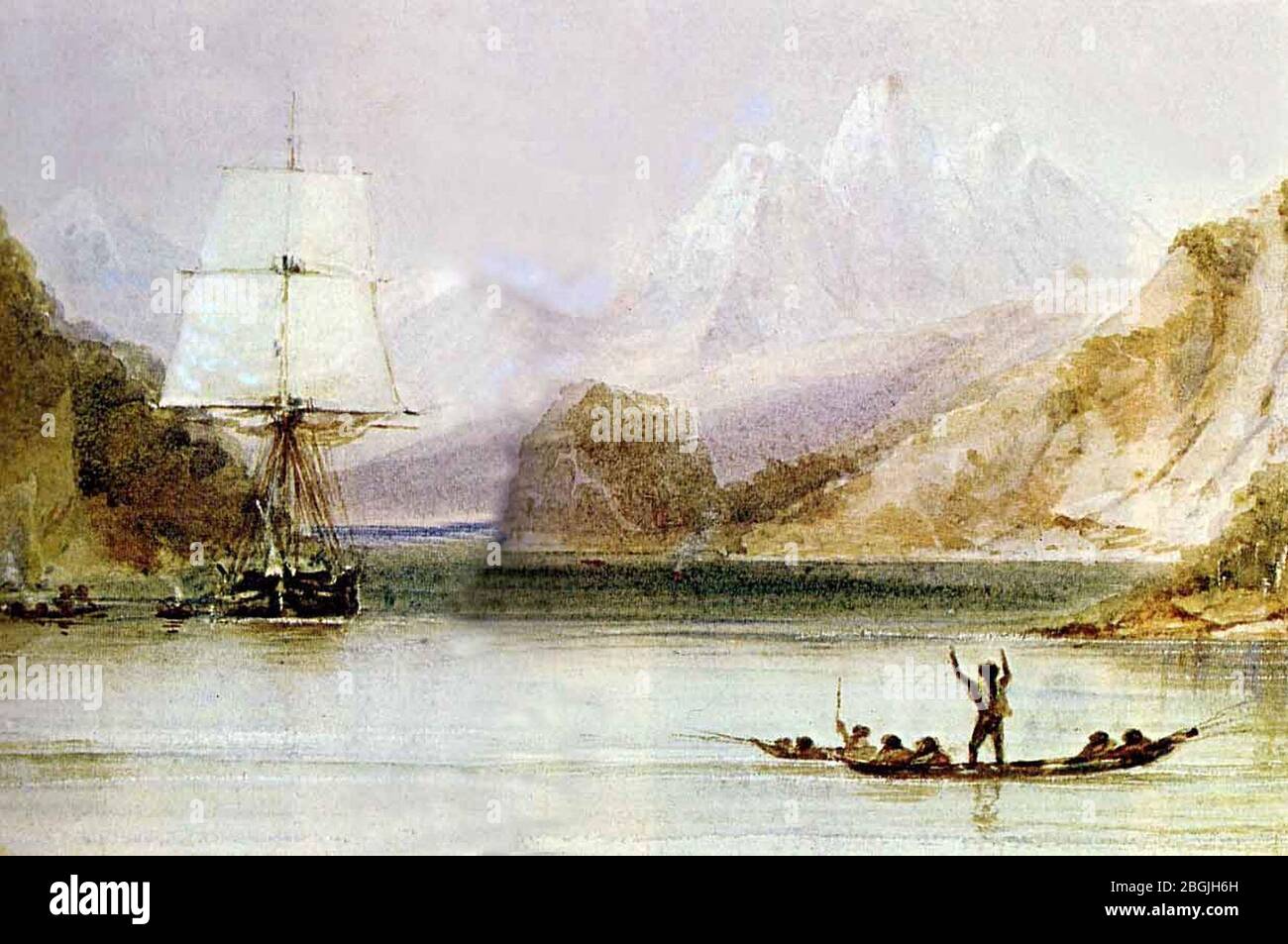 HMS Beagle de Conrad Martens. Banque D'Images