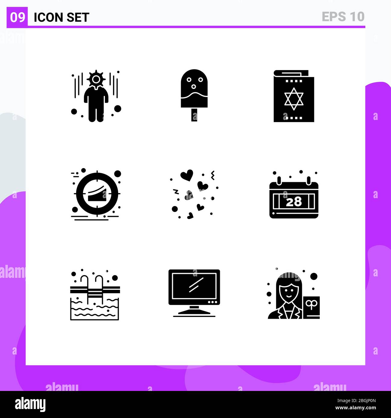 Ensemble de 9 icônes d'interface utilisateur modernes symboles signes pour jour, produit, harry potter, marketing, cible Editable Vector Design Elements Illustration de Vecteur