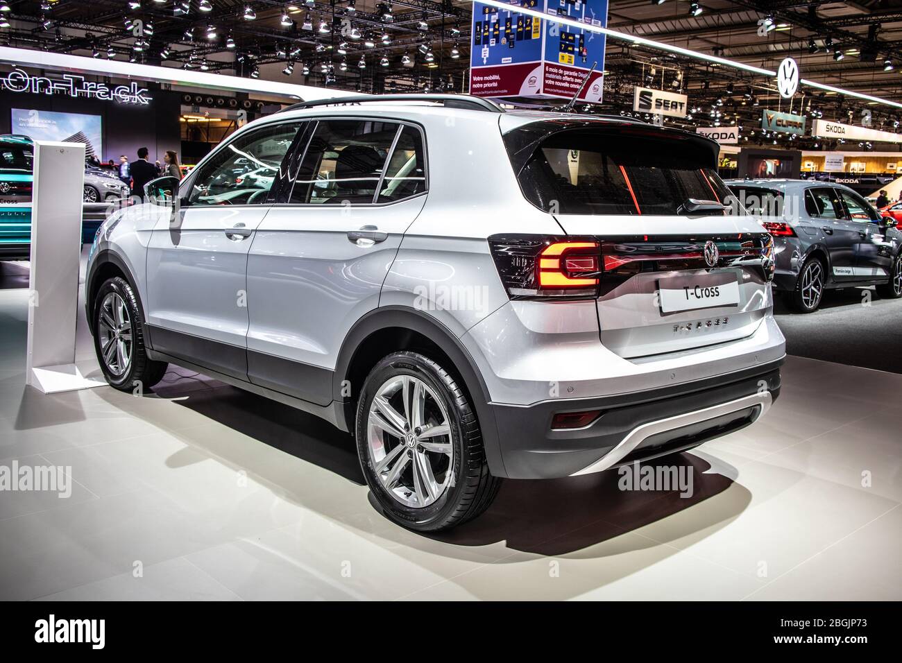 Bruxelles, Belgique, 09 janvier 2020 : Volkswagen VW T-Cross au salon de l'automobile de Bruxelles, plateforme MCB, SUV compact produit par le groupe Volkswagen Banque D'Images