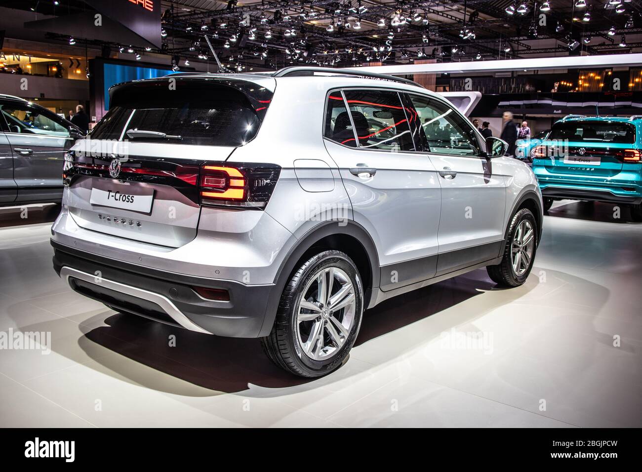 Bruxelles, Belgique, 09 janvier 2020 : Volkswagen VW T-Cross au salon de l'automobile de Bruxelles, plateforme MCB, SUV compact produit par le groupe Volkswagen Banque D'Images